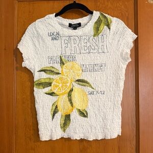 NWT Vinyl Icons Lemon Farmers Market Baby Tee Size Large